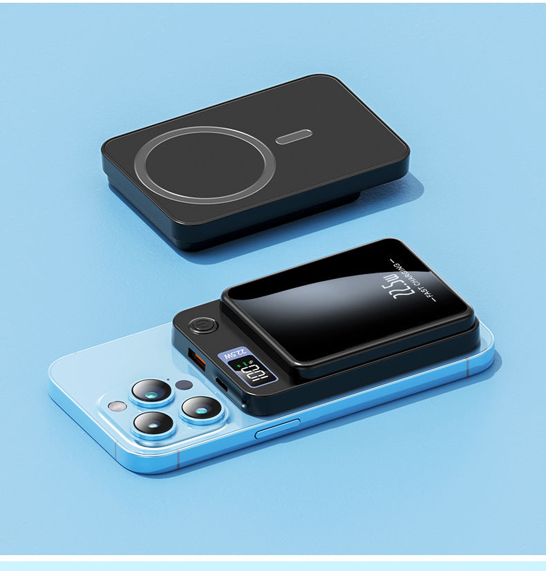 Powerbank / magnetisk laddare – trådlös och kabel – litium-polymer, PD3.0, 22,5 W