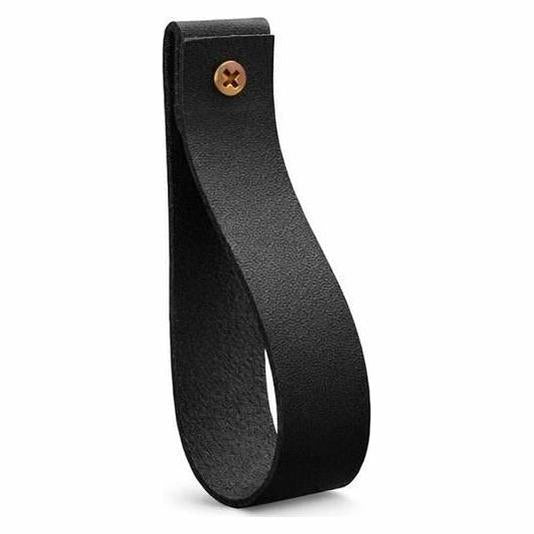 Svarta remhandtag i PU-läder, 4-pack – bild 1