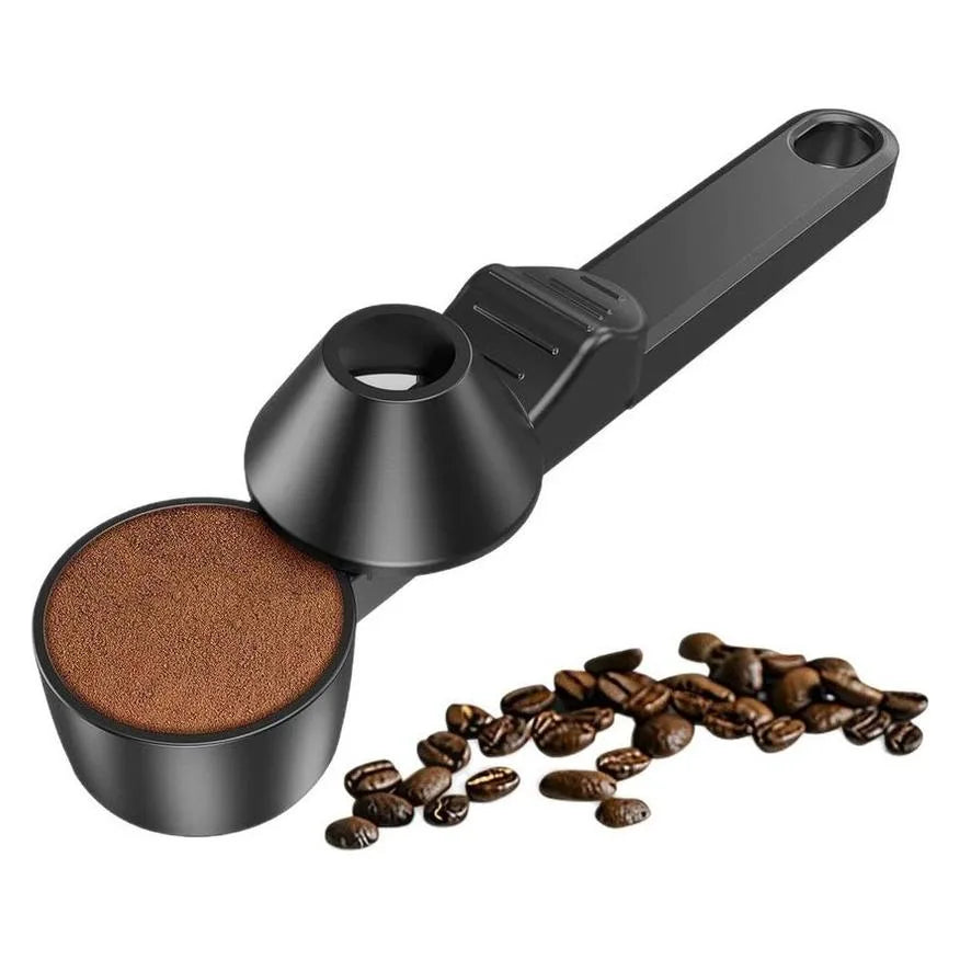 Måttskopa / kaffemått – spillfri dosering – 30 ml, integrerad tratt, avjämnare