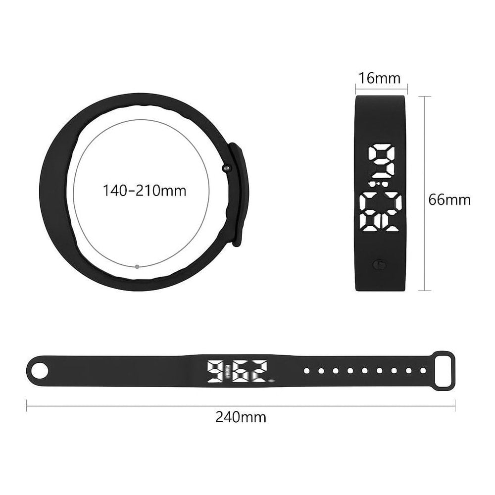 Måttbild för armband med handledsomkrets 140–210 mm