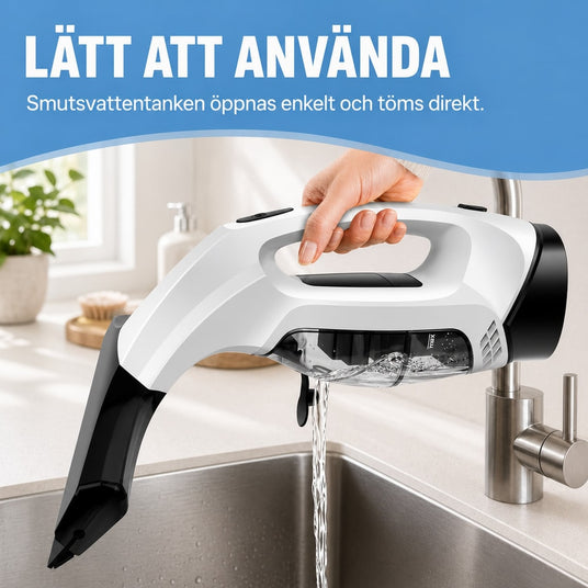 Elektrisk fönstertvätt / fönstersug – snabb avtorkning glasytor – uppladdningsbar, 2200 mAh, 150 ml - sparklar.se