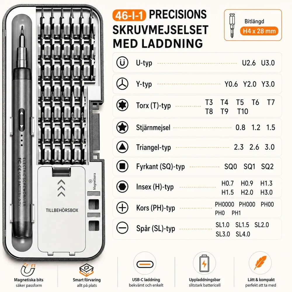 Elektrisk precisionsskruvdragare – 46-delars set med USB-C – ND-23175-7-INF.webp - sparklar.se