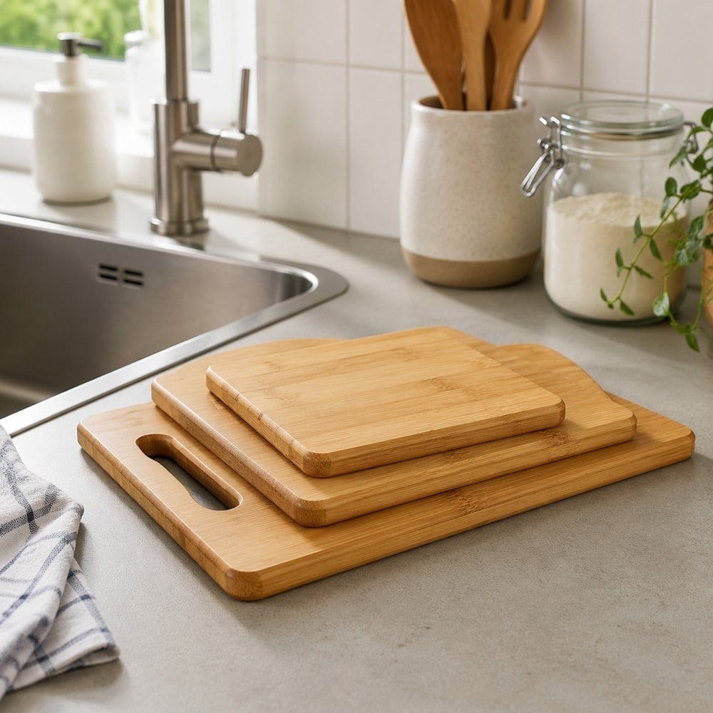 Bambuskärbrädor i tre storlekar – 3-pack – produktbild 3