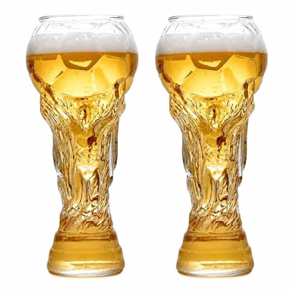 Fotbollsformade ölglas, 450 ml – 2-pack – Sparklar