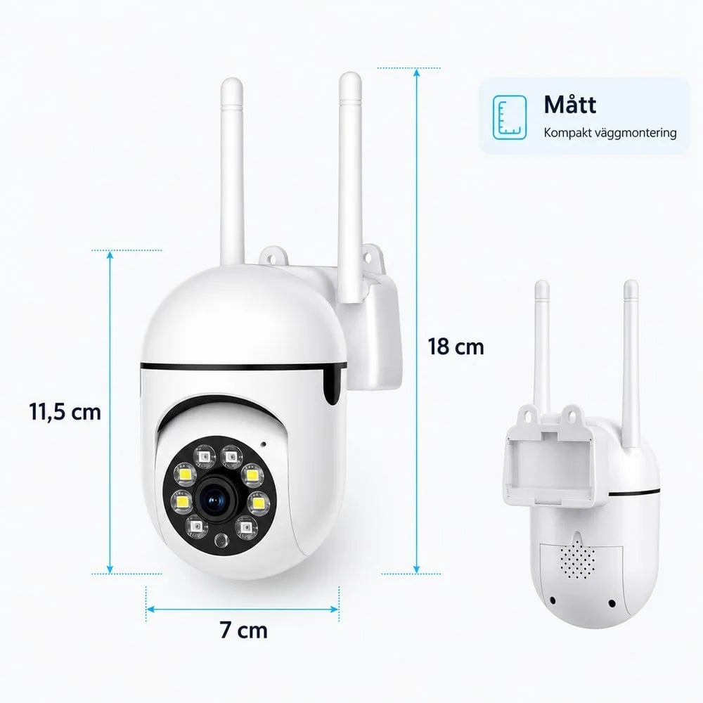 WiFi-övervakningskamera 2–3 MP – mörkerseende och tvåvägsljud – Sparklar