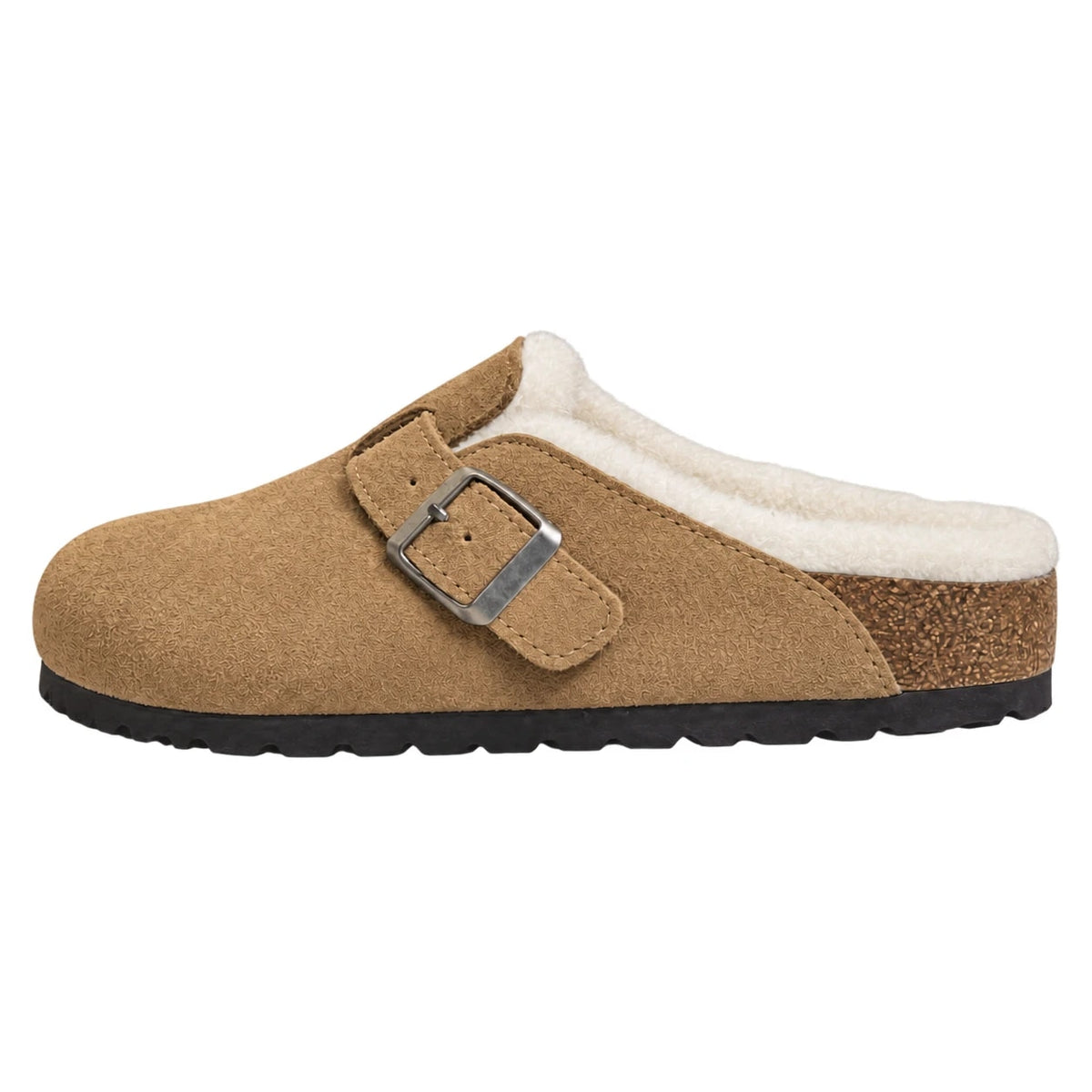 Beige fodrad slip-on-sko