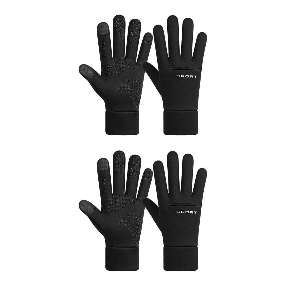 Svarta fodrade handskar, 2 par