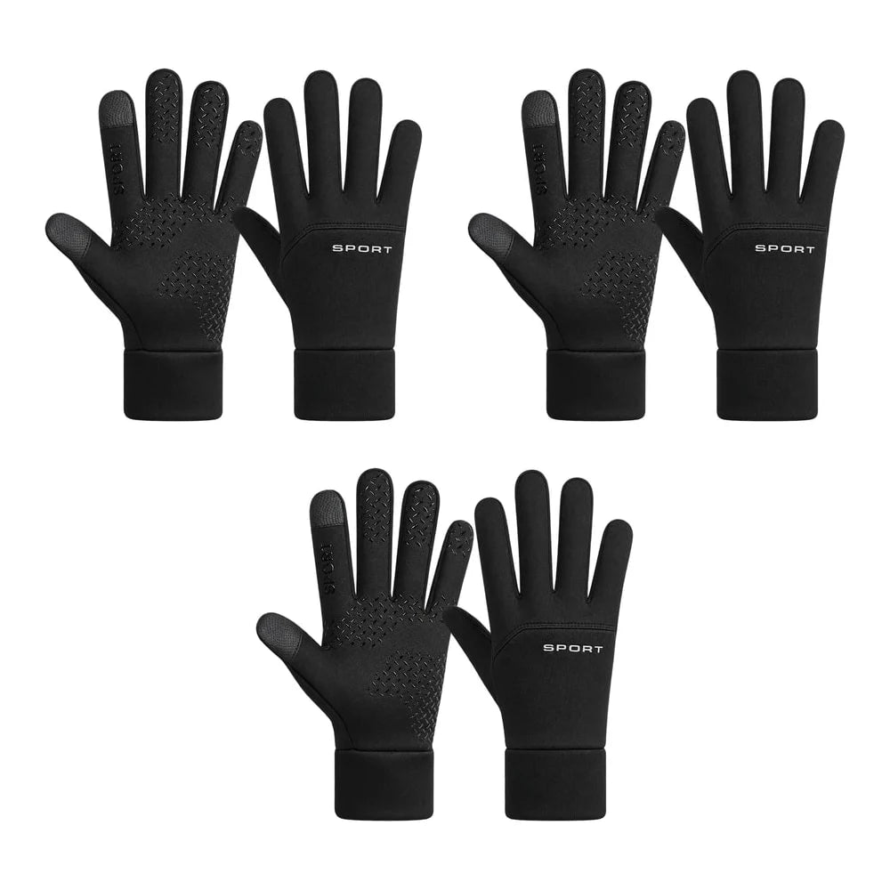 Svarta fodrade handskar, 3 par