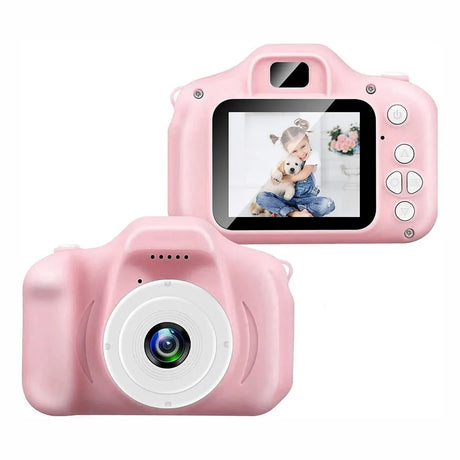 Rosa digitalkamera med 32 GB minneskort – Sparklar