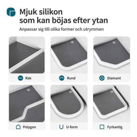 Självhäftande duschlist i silikon – flexibel vattenspärr 1–2 m – Sparklar