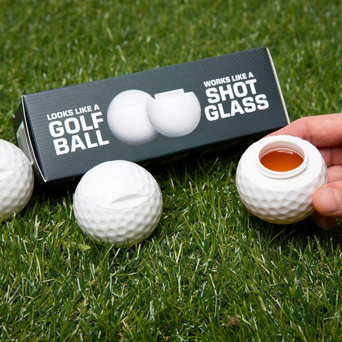 Golfboll shotglas / shotglas set – servering till bar – glas, 3 st, 40 ml