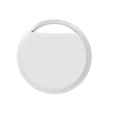 En vit rund spårbricka för Google Find Hub
