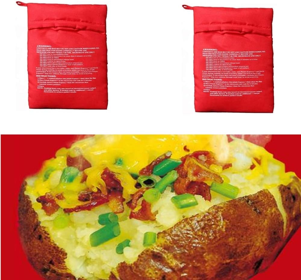 Mikrovågspåse / potatispåse – snabb tillagning – polyester, 4 potatisar