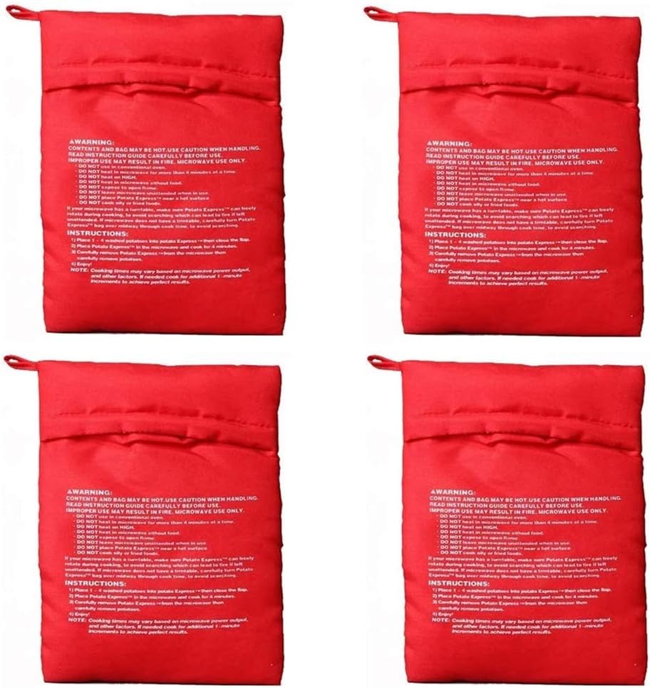 Mikrovågspåse / potatispåse – snabb tillagning – polyester, 4 potatisar