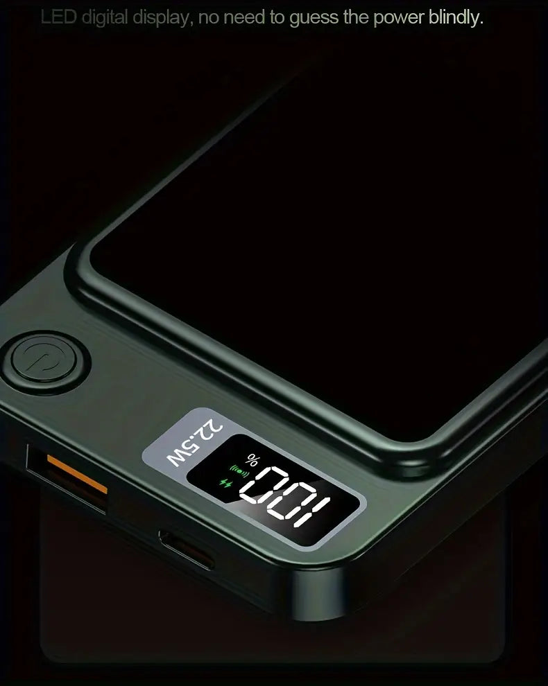 Powerbank / magnetisk laddare – trådlös och kabel – litium-polymer, PD3.0, 22,5 W