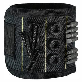 Svart magnetiskt handledsband med skruvar och bits
