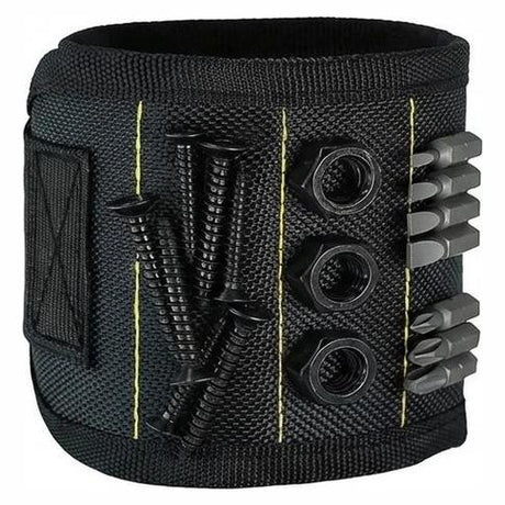 Svart magnetiskt handledsband med skruvar och bits