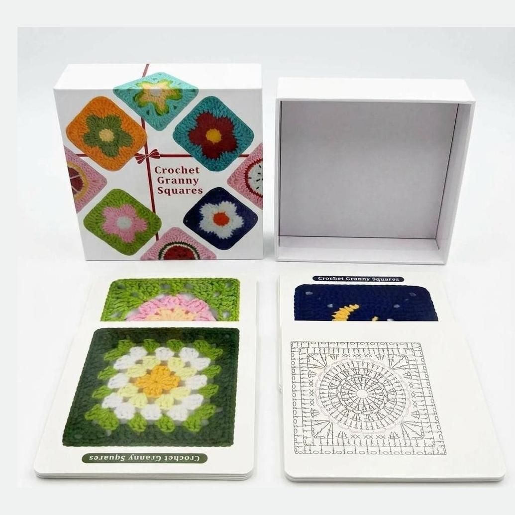 Virkmönsterkort / granny squares / mormorsrutor – snabb referens virkning – tryckta mönsterkort - sparklar.se
