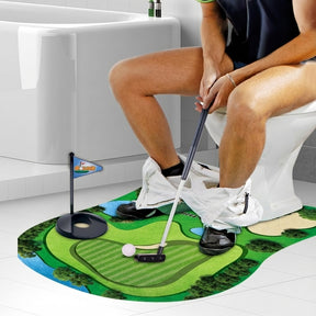 Toalettgolf / putting set – badrumsspel inomhus – PE, PVC, ABS, PP - sparklar.se