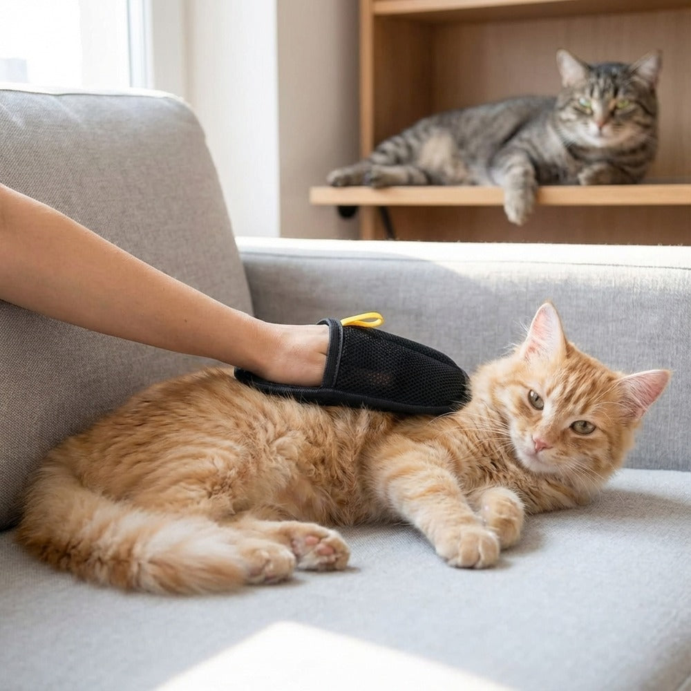 Pälsvårdshandske / grooming glove – hårborttagning päls och textil – tyg - sparklar.se