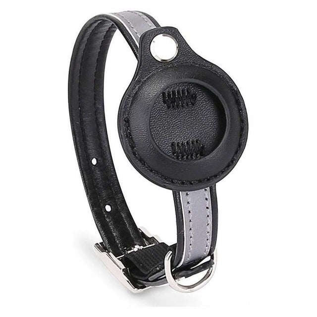 AirTag-halsband katt / små hundar – spårning och synlighet – PU, reflexdetalj, integrerad hållare - sparklar.se