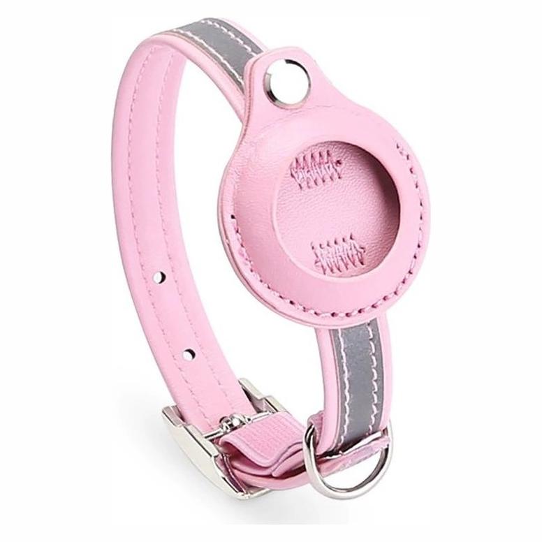 AirTag-halsband katt / små hundar – spårning och synlighet – PU, reflexdetalj, integrerad hållare - sparklar.se