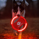 LED hundfrisbee / flygskiva hund – apportlek i mörker – uppladdningsbar, ON OFF - sparklar.se