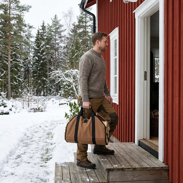 Vedbärväska / vedkasse / vedväska – transport och förvaring – 600D Oxford - sparklar.se