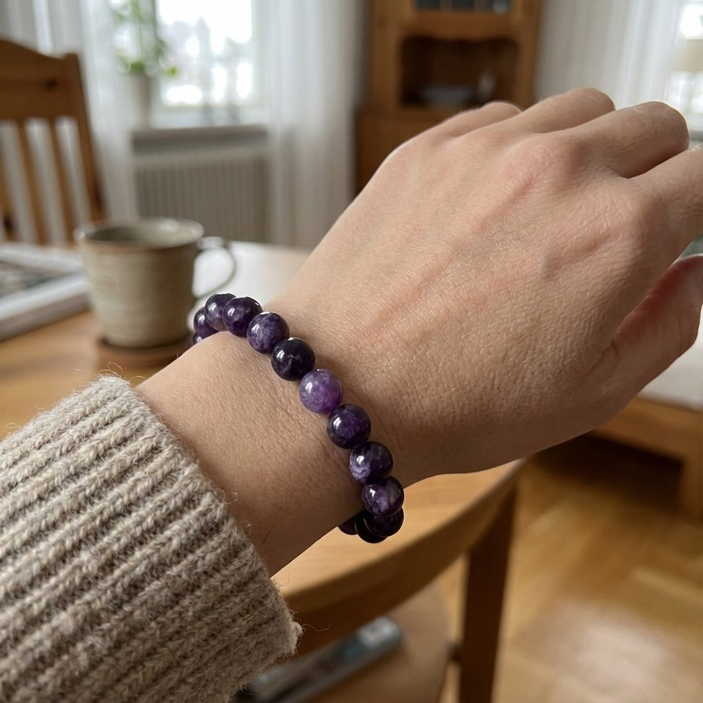 Kristallarmband / pärlarmband – vardagssmycke handled – konstgjord kristall, 8 mm pärlor - sparklar.se