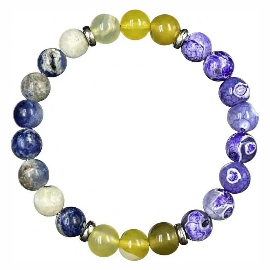 Armbandsset i natursten, 9 armband
