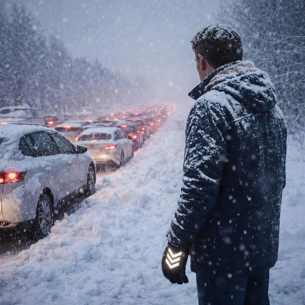 Vinterhandskar / reflexhandskar / pekskärmshandskar – utomhusbruk vinter – PU, fleecefoder - sparklar.se