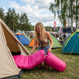 Sovsäcken i tältmiljö