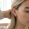 Ear cuff / öronklämma – hålfri användning – nickelfri, guld- eller silverpläterad yta, strass - sparklar.se