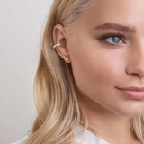 Ear cuff / öronklämma – hålfri användning – nickelfri, guld- eller silverpläterad yta, strass - sparklar.se