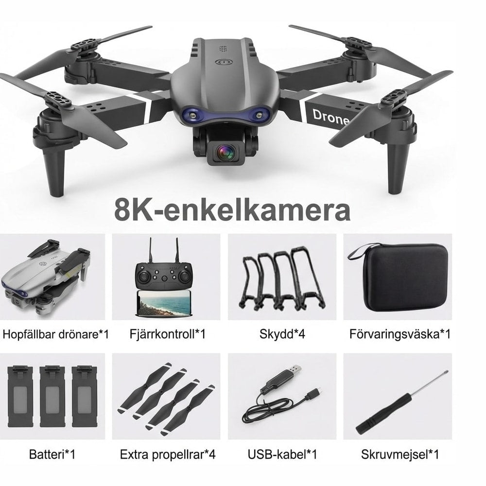 Vikbar kameradrönare med appöverföring