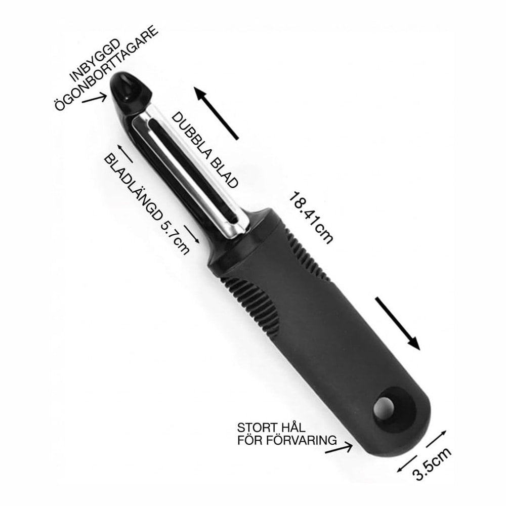 Potatisskalare / grönsaksskalare – snabb skalning kök – rostfritt stål, ergonomiskt grepp - sparklar.se