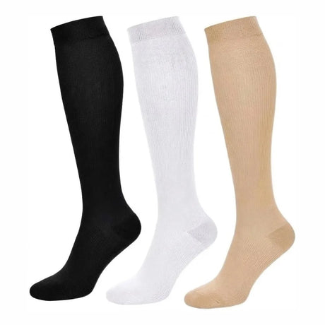 Knähöga kompressionsstrumpor i nylon, 3 par