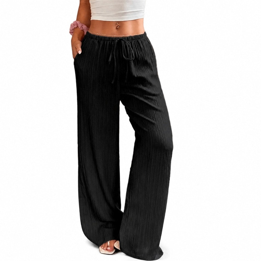 Dambyxor / rakbenta byxor – vardaglig komfort – polyester, spandex, lätt stretch - sparklar.se
