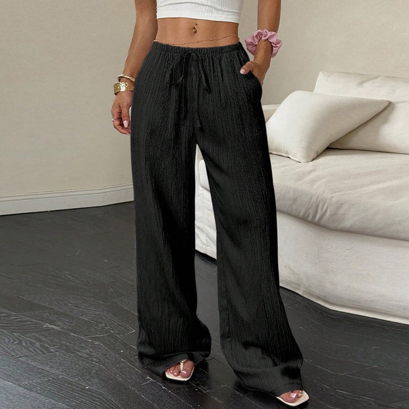 Dambyxor / rakbenta byxor – vardaglig komfort – polyester, spandex, lätt stretch - sparklar.se