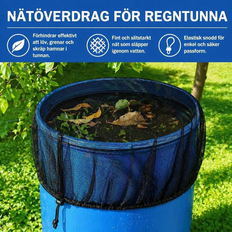 Regntunneskydd / nätlock – håller ute insekter, löv – polyester, justerbar dragsko - sparklar.se