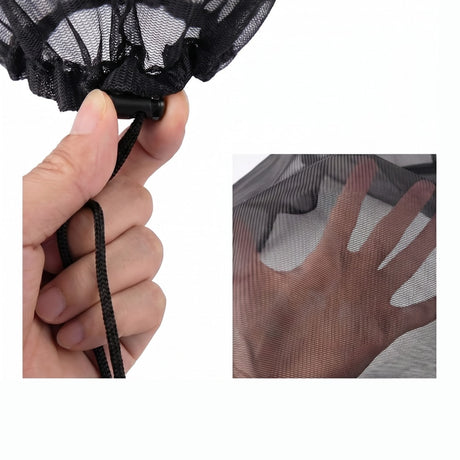 Regntunneskydd / nätlock – håller ute insekter, löv – polyester, justerbar dragsko - sparklar.se