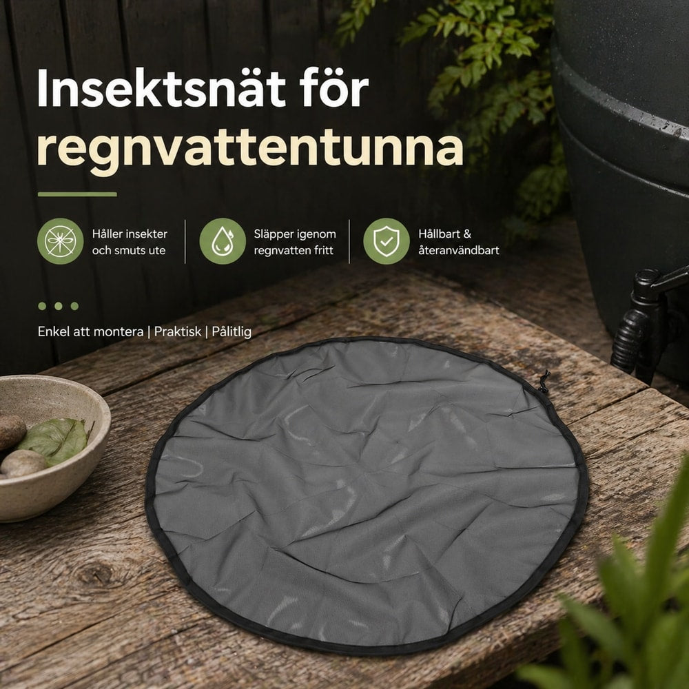 Regntunneskydd / nätlock – håller ute insekter, löv – polyester, justerbar dragsko - sparklar.se