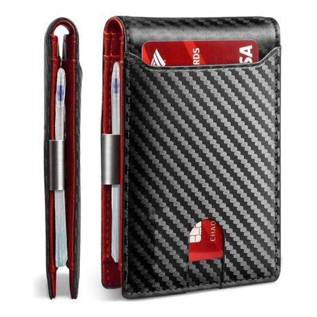 Vikbar plånbok med 11 kortfack och sedelklämma