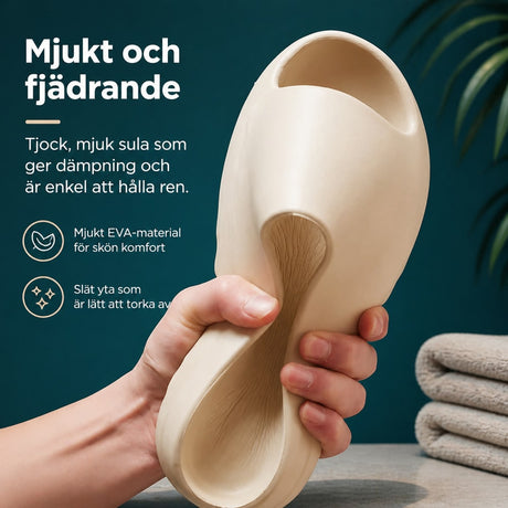 Badtofflor / slide-sandaler – halkhämmande vardagsbruk – EVA, ettstycksgjuten konstruktion - sparklar.se