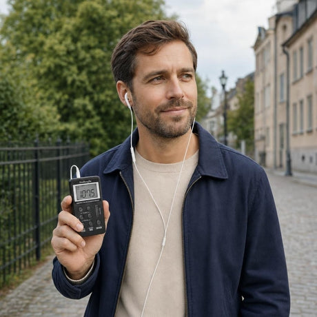 Miniradio / bärbar radio – personlig radiolyssning – stereo, DSP-tuning, 29 stationer - sparklar.se