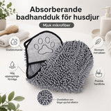 Husdjurshandduk / hundhandduk – snabb torkning efter bad – chenille, mikrofiber, storlek S - sparklar.se