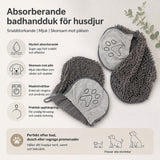 Husdjurshandduk / hundhandduk – snabb torkning efter bad – chenille, mikrofiber, storlek S - sparklar.se