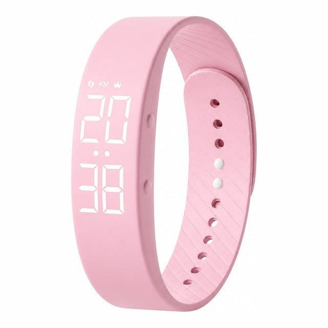 Barnklocka / digital barnklocka – tid, aktivitet, alarm – silikonarmband, USB-laddning - sparklar.se