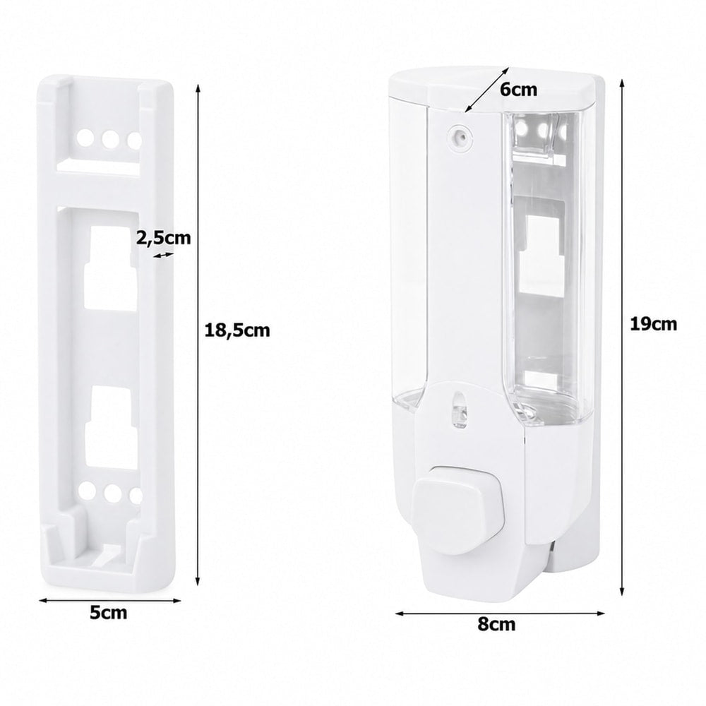 Väggmonterad tvålpump / tvåldispenser – manuell dosering vägg – ABS, 350 ml - sparklar.se
