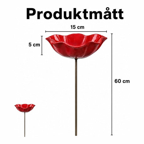 Fågelbad / insektsbad – vattenplats trädgård – legering, markspjut, blomform - sparklar.se